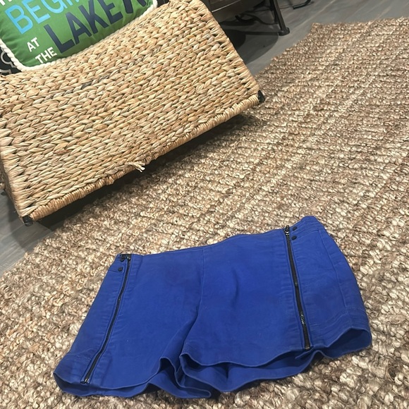 Touch Match Couture Style Japanese Brand Royal Blue Zip Shorts Size Small